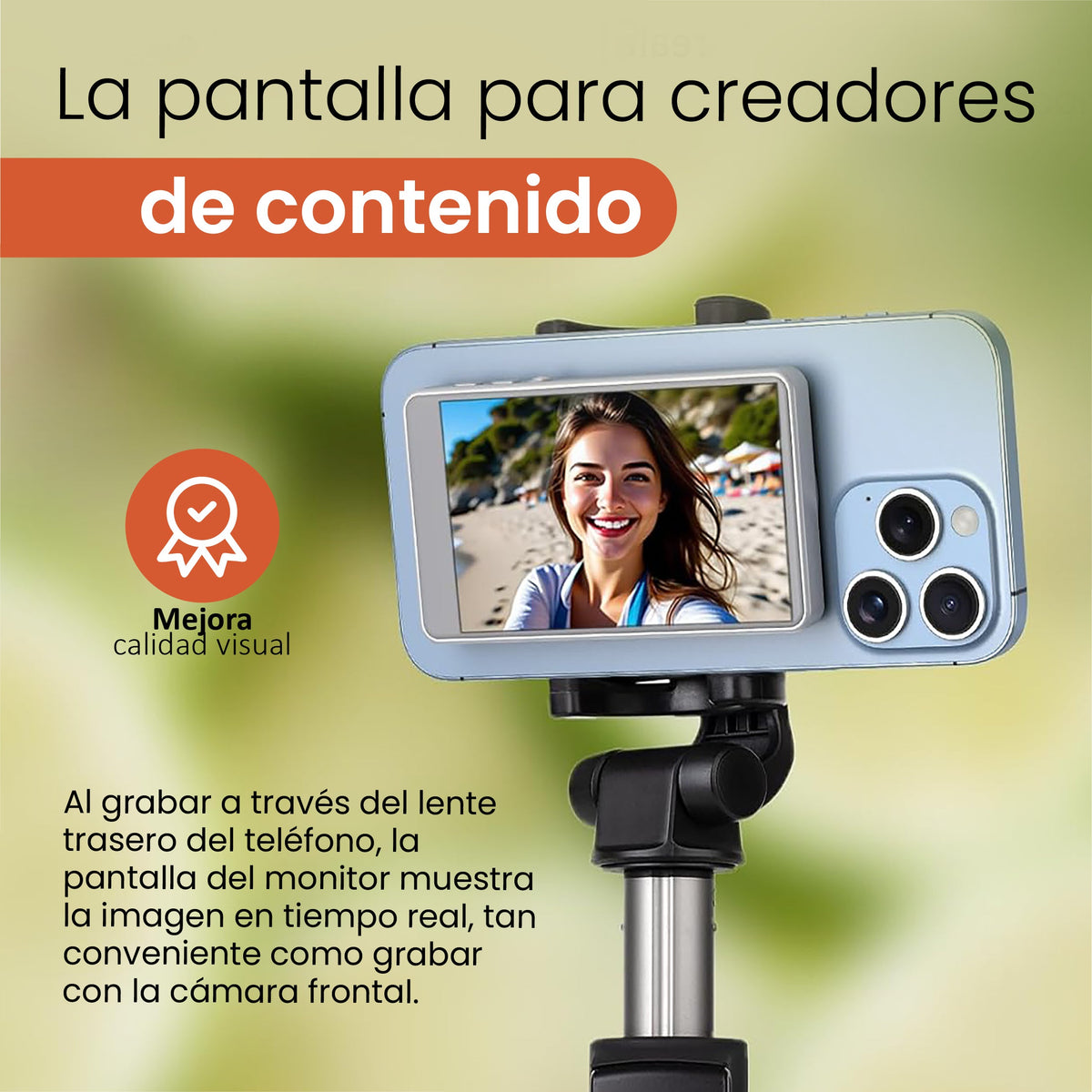 Rollei M4 | Monitor Selfie 4K Para iPhone y Android - Graba con tu Cámara Trasera