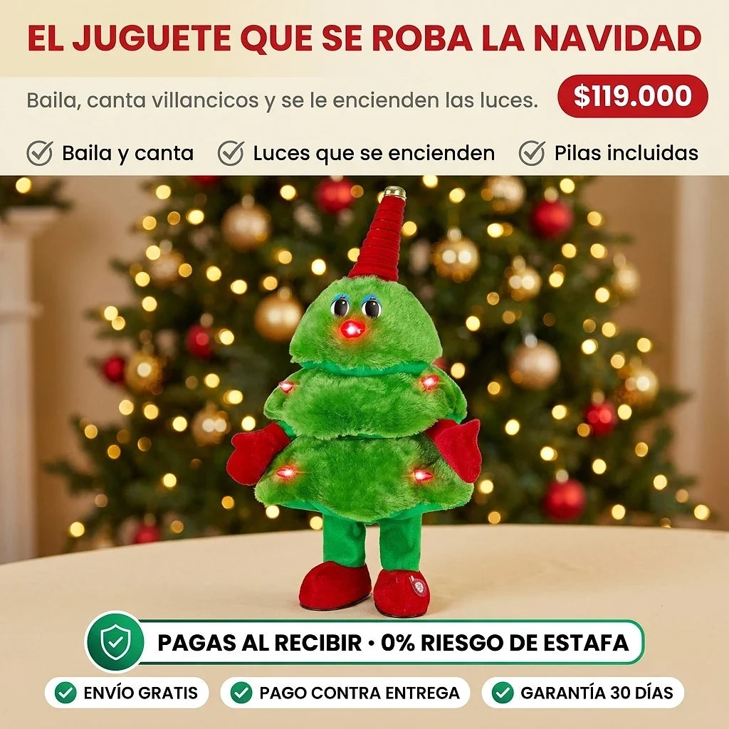 Árbol de Navidad Bailarín | Baila, Canta Villancicos y se Ilumina · 41 cm