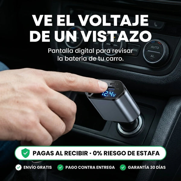 Pantalla de voltaje del cargador para carro