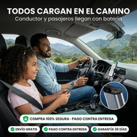 Cargador para Carro 4 en 1 con Cables Retráctiles | iPhone y Android · Pantalla de Voltaje - 2