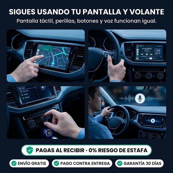 Controles originales del carro con CarPlay inalámbrico
