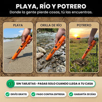Detector de Metales Portátil Resistente al Agua | Pita, Vibra y Alumbra + Funda de Cinturón - 2