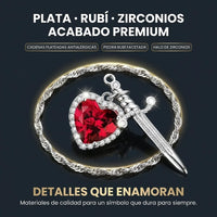 Set Collares de Pareja — Espada + Corazón · iNCLUYE CAJA REGALO - 5