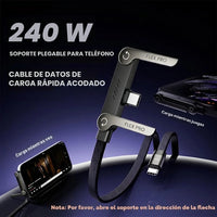 Cable USB-C 240W con Soporte Invisible y Ultra Resistente | 1.5 mts - 7