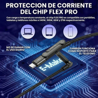 Cable USB-C 240W con Soporte Invisible y Ultra Resistente | 1.5 mts - 8