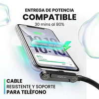 Cable USB-C 240W con Soporte Invisible y Ultra Resistente | 1.5 mts - 3