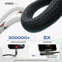 Cable USB-C 240W con Soporte Invisible y Ultra Resistente | 1.5 mts - 4