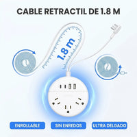 Regleta Adaptador 2 a 3 Patas USB-C | Carga Segura y Organizada - 2