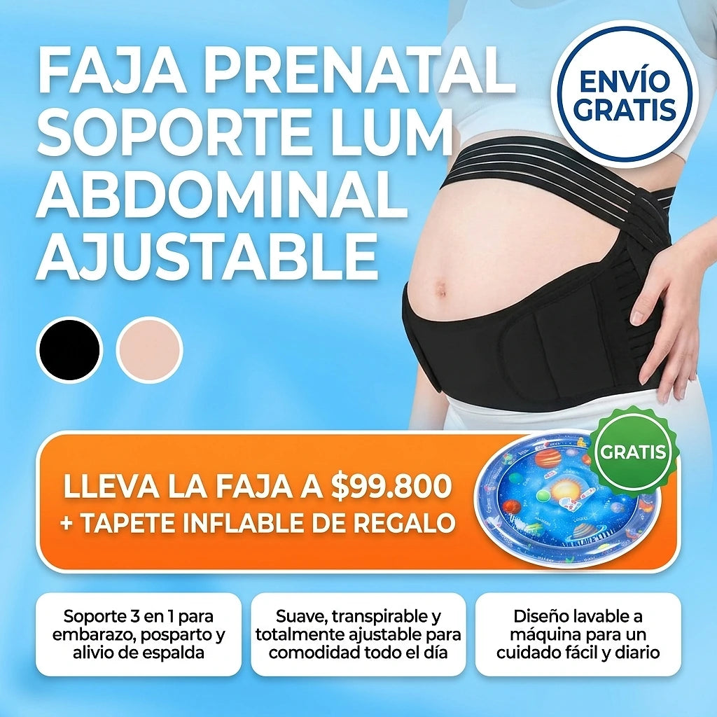 Faja Maternal Premium + Tapete de Agua Inflable | Soporte Total para Embarazo y Alivio del Dolor