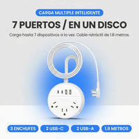 Regleta Adaptador 2 a 3 Patas USB-C | Carga Segura y Organizada - 4