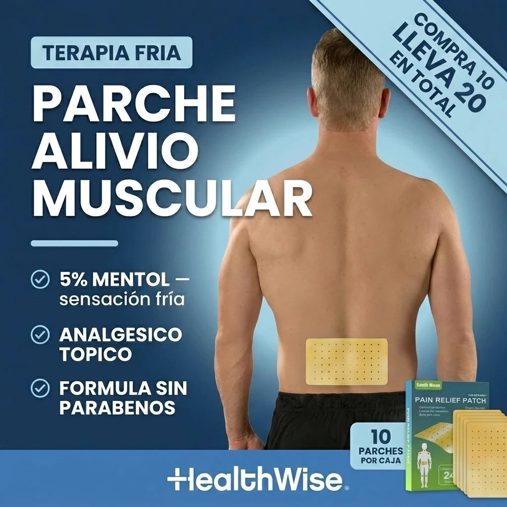 Parches Mentol HealthWise® | Alivio Rápido y Eficaz para Músculos y Articulaciones * COMPRA 10 Y LLEVA 20