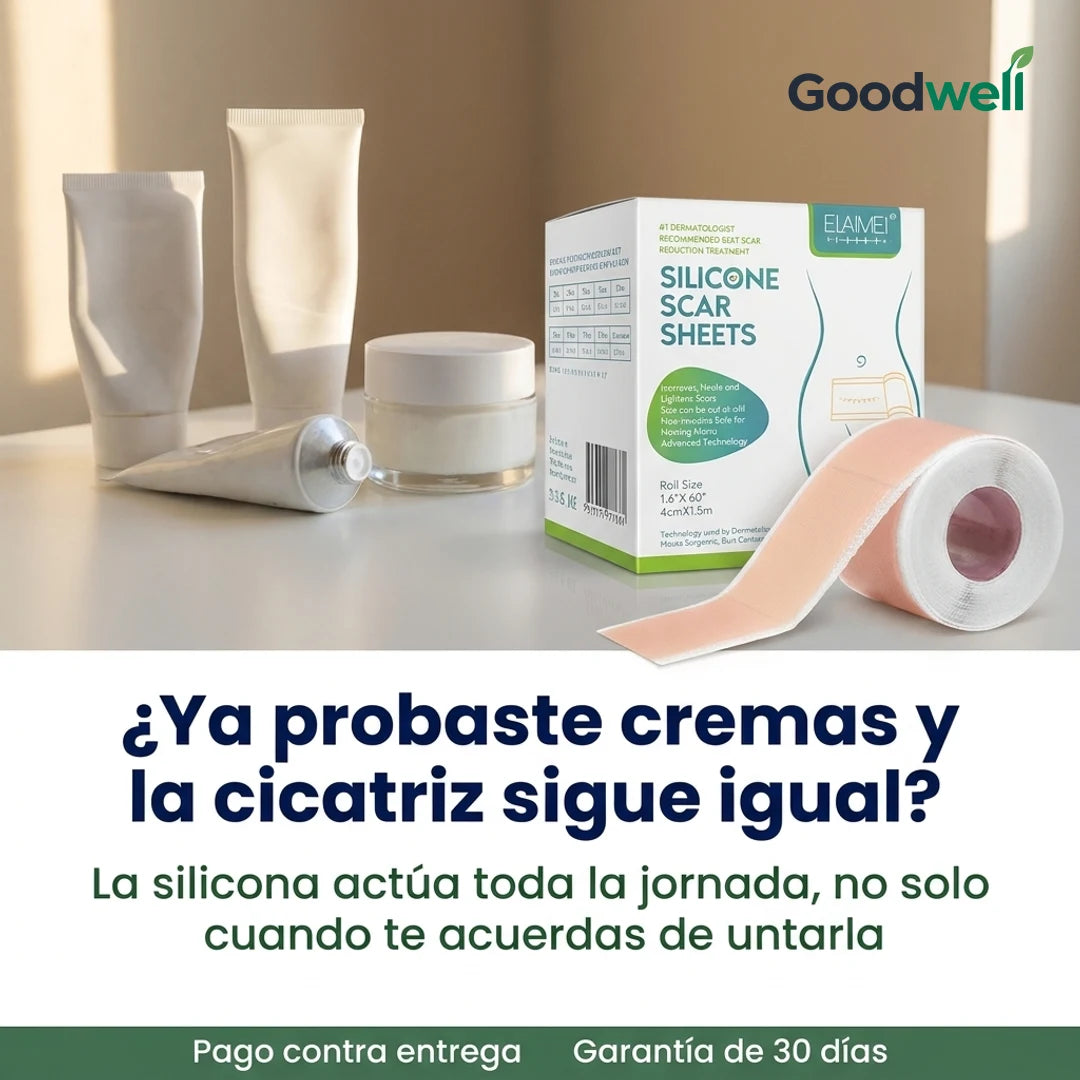 Cinta de silicona para cicatrices · angulo cremas