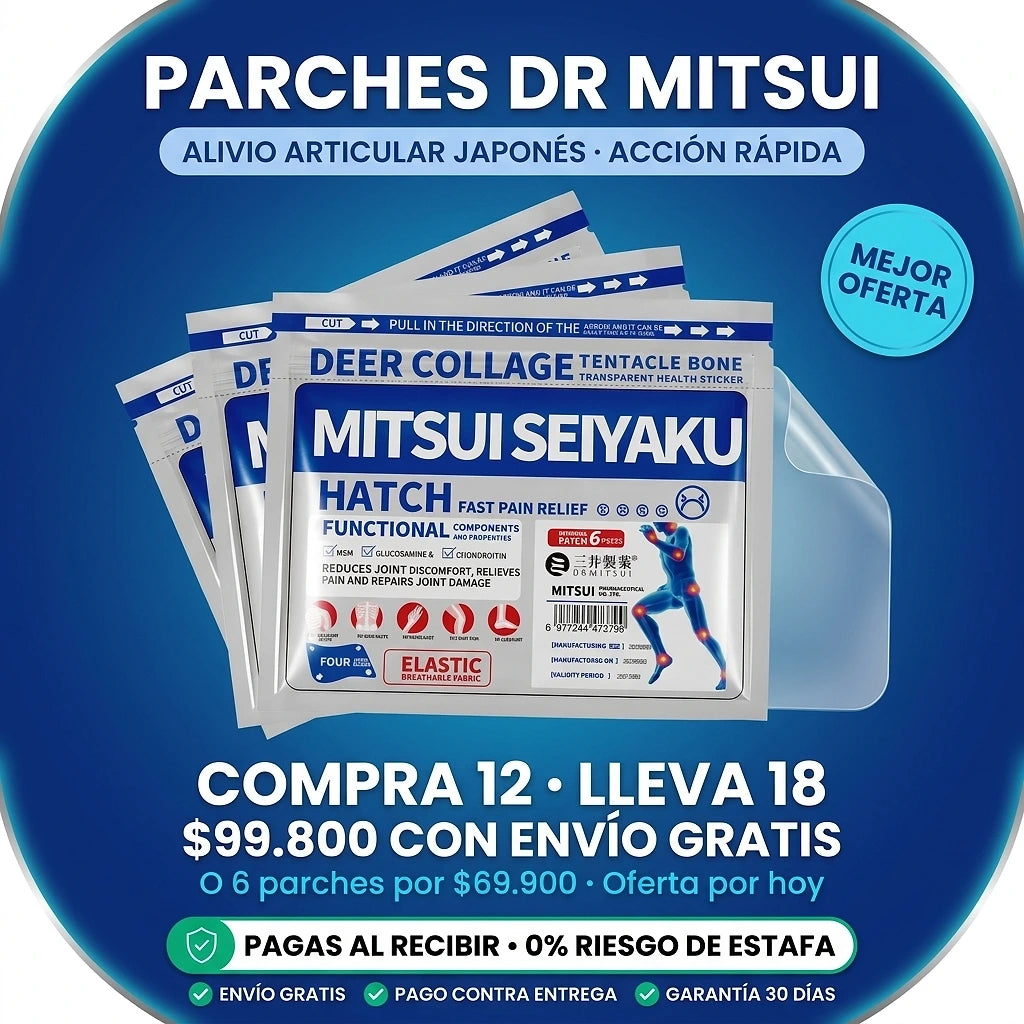 Parches Dr Mitsui · hero 01 packshot promo