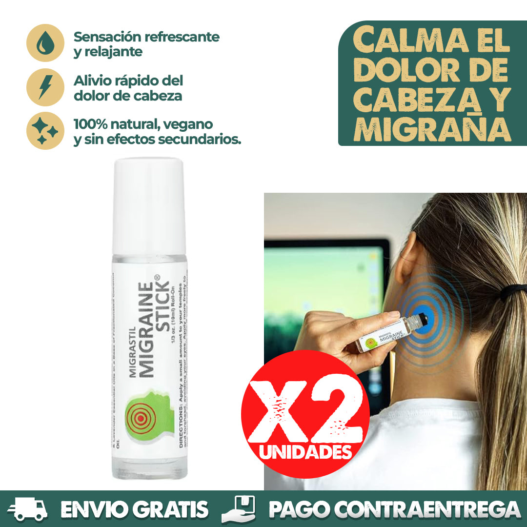 Migraine Stick X2Unds | No sufras más por migraña y dolores de cabeza