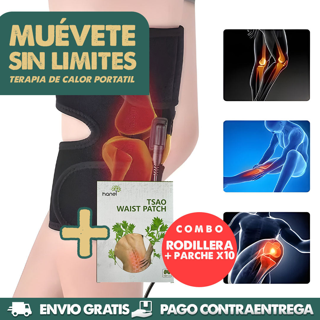 Rodillera TermoSalud™ + Parche para Rodilla x10und | Terapia al instante! ⭐