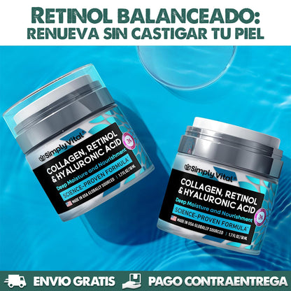 Retinol | Crema hidratante de colágeno, retinol y ácido hialurónico