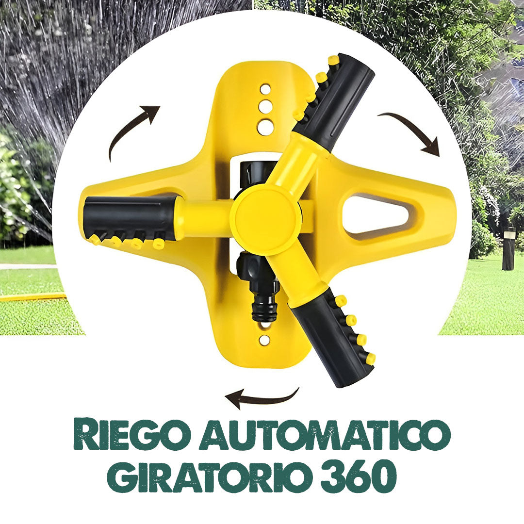 RainFlow Pro | Rotación 360° que cubre cada rincón del jardín ⭐