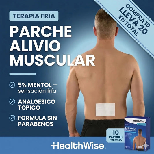 Parches Mentol HealthWise® | Alivio Rápido y Eficaz para Músculos y Articulaciones * COMPRA 10 Y LLEVA 20