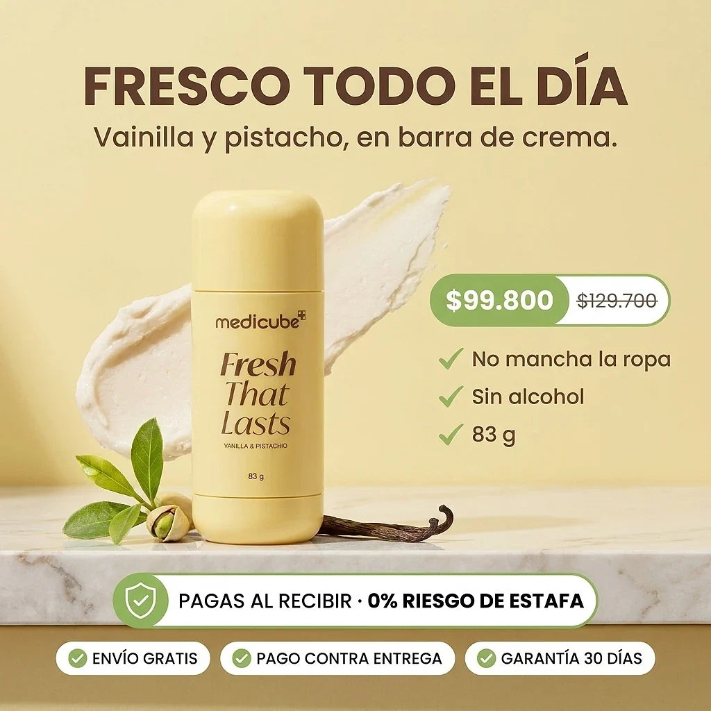 Desodorante medicube Fresh That Lasts | Vainilla y Pistacho · 83 g