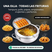 Olla Freidora Japonesa Gourmet 304 con Termómetro y Rejilla | Frituras Perfectas - 5