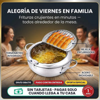 Olla Freidora Japonesa Gourmet 304 con Termómetro y Rejilla | Frituras Perfectas - 6