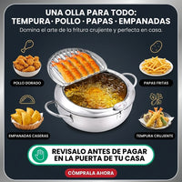 Olla Freidora Japonesa Gourmet 304 con Termómetro y Rejilla | Frituras Perfectas - 7