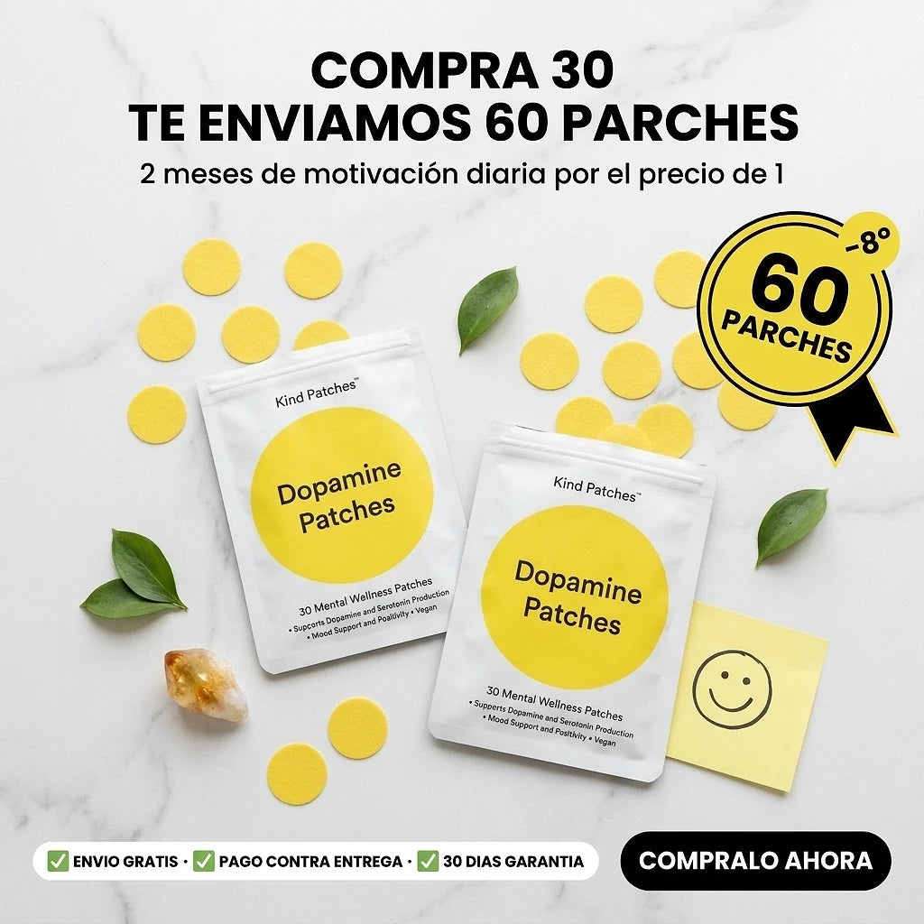 Parches de Motivación y Energía MindTone | Ánimo, Foco y Bienestar Natural Compra 30 y lleva 60