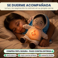 Peluche Virgen María que Respira | Luz Cálida y Música para Dormir · 36 cm - 3