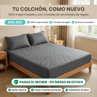 Protector de Colchón 100% Impermeable | Acolchado + 2 Fundas de Almohada de Regalo - 1