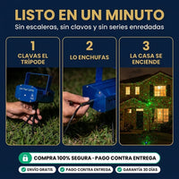Proyector Láser de Navidad | Puntos Rojos y Verdes para Toda la Fachada - 2
