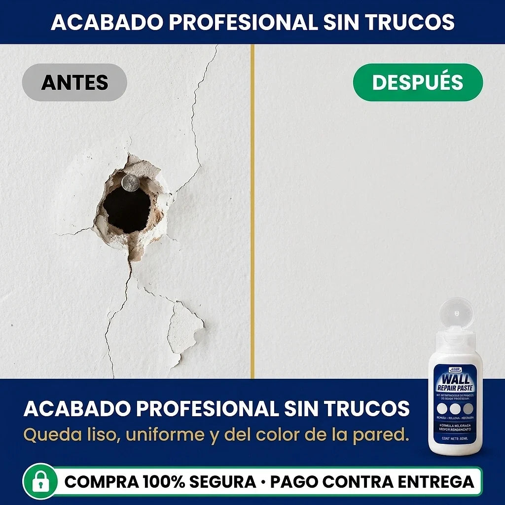 Reparador de Pared Express: Tapa Huecos y Grietas en Minutos