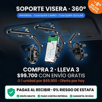 Soporte Celular Universal para Visera 360° | Evita Multas, Conduce Seguro - 2