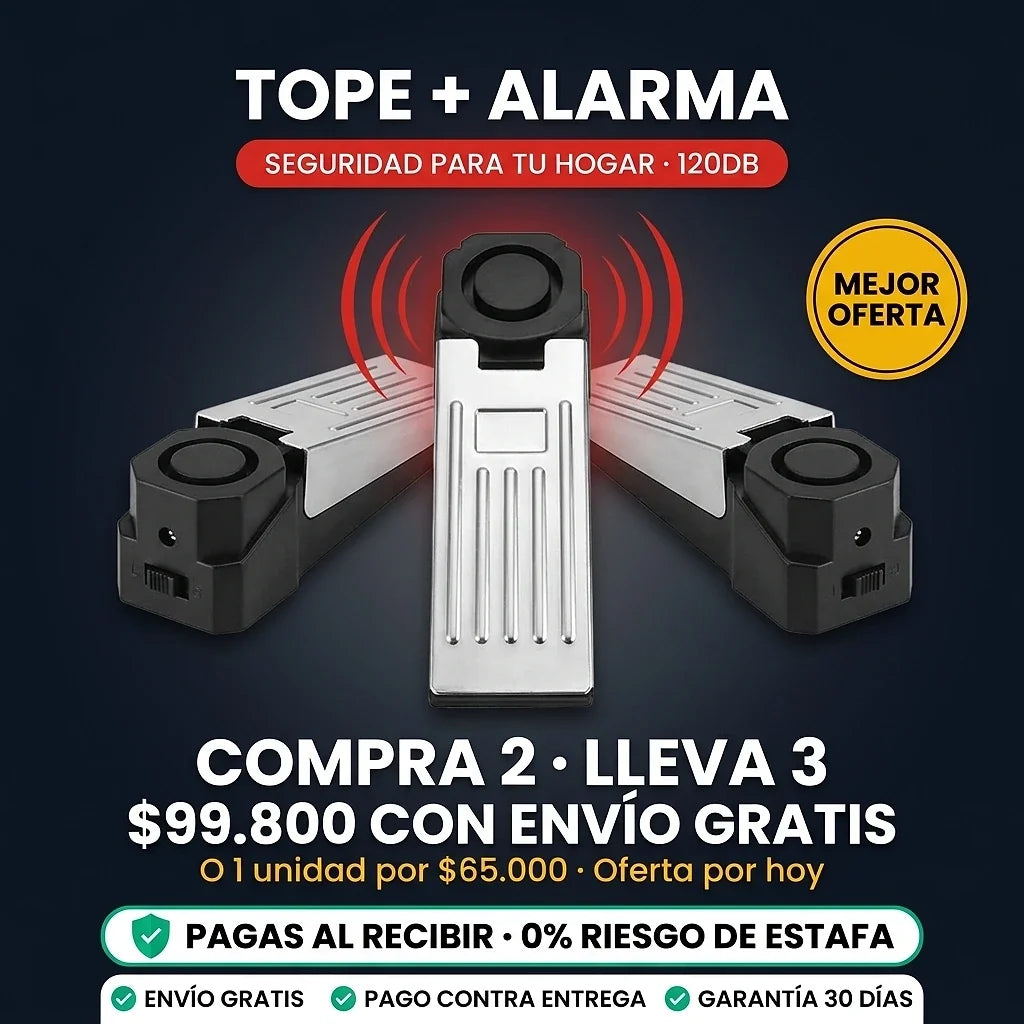Alarma de Tope de Puerta Anti-Robo 120dB (Pack de 2)
