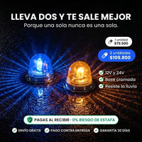 Luz Watermelon LED Cromada para Camión | 12V y 24V · Rojo, Ámbar o Azul - 1